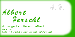 albert herschl business card